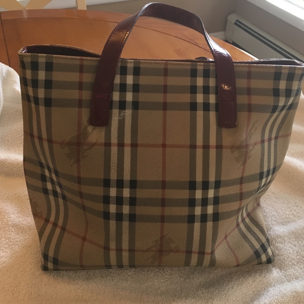 AUTHENTIC BURBERRY HAYMARKET TOTE